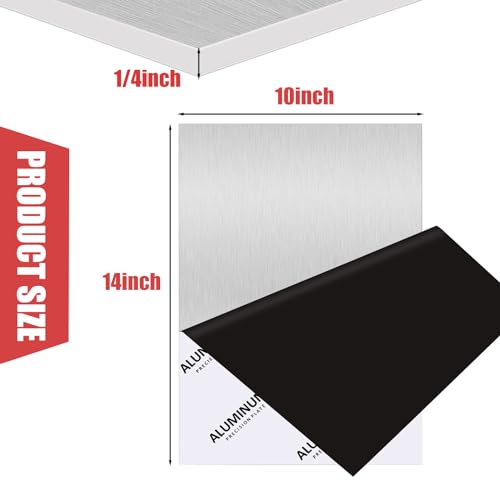 1/4Inch Thick Aluminum Sheet Plate, 10" x 14" Heavy Duty Aluminum Plates - size: 10x14", style: 1/4"