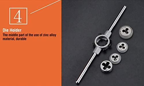Edward Tools 40 Piece Tap and Die Set Metric - Steel Storage Case - Pro Grade C45 Carbon Steel - Includes Tap, Dies, Screwdriver, Tap Wrench, Screw Pitch Gauge - Create New or Repair Threads