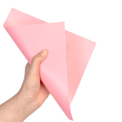 10 Pcs 8”X8” Pink Opaque Rigid Plastic Sheet, 0.02 inch Thick PVC Sheet 200mm x 200mm for Office DIY Cutting - color: Pink