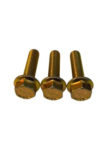 (15 Pieces) 5/8-11x2 1/2" Grade 8 Hex Flange Bolts Screws UNC Coarse Full Threads Zinc Yellow Trivalent