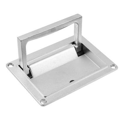 Bitray Recessed Pull Handle Heavy Duty Zinc Alloy Flush Handle Deck Hatch Handle Silver - color: Silver, size: 5.12" x 3.58"