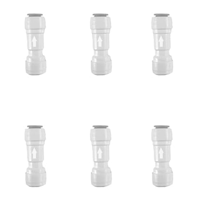 1/4" One Way Check Valve for Water Line 1/4" Reverse Osmosis Water Filter Push to Connect RO Fittings, Plastic Quick Connect Check Valve (6 pcs) - style: 1/4"(6pcs)