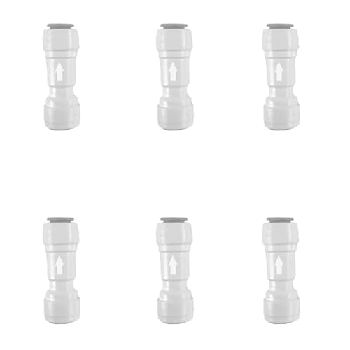 1/4" One Way Check Valve for Water Line 1/4" Reverse Osmosis Water Filter Push to Connect RO Fittings, Plastic Quick Connect Check Valve (6 pcs) - style: 1/4"(6pcs)