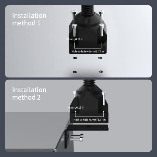 Flexible Work Light, Machine Light, Gooseneck Led Light IP66 Waterproof 800 Lumen 120 Volt 44Leds Screw Mounted Floodlights for Machine Tools Lathes and Workbenches - size: 800 lumens + Four-Hole Fixed Base + Two-Pin Plug