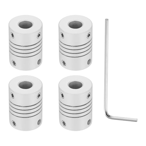 Flexible Shaft Coupling(2mm|6mm): 4 Pcs Silver Aluminum Alloy - color: Silver, size: 2mm x 6mm (15mm OD, 25mm L)