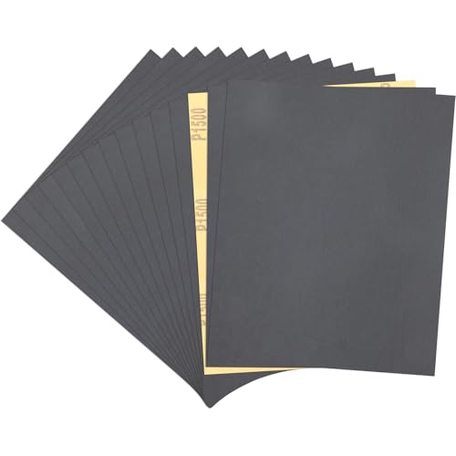 15 PCS Wet Dry Sandpaper 1500 Grit Sheets for Polishing & Finishing - color: 1500G, size: 9x11 Inch