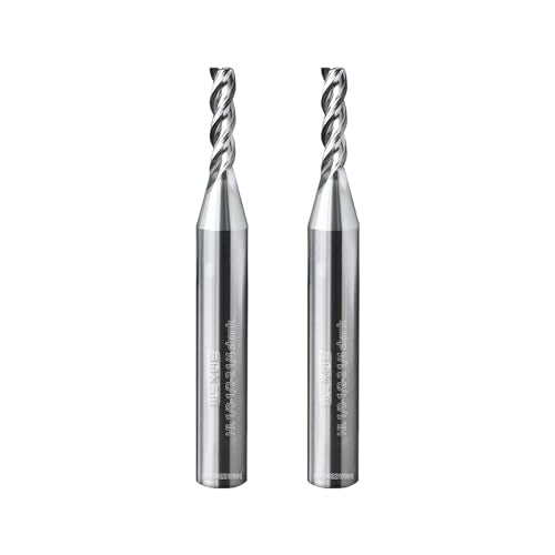 Tools High Finishing Carbide End Mill for Aluminum or Copper Cutting, U-Type Design Square Milling Cutter, 3 Flute Mill Bits Sets 1/2 Shank (1/8-2" 2PCS) - size: 1/8"DIA -1/2"FL - 2"OL 1/4Shank 2PCS