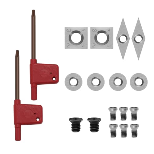 8-Piece Carbide Cutter Inserts with Screws for Wood Lathe Tools - size: 8-Piece