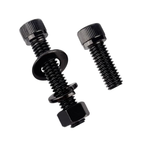 1/2-13 x 3 Socket Head Cap Screws Allen Hex Bolts with Hex Nuts and Flat & Lock Washers, 304 Stainless Steel Machine Thread, 4Sets Black - color: Black, size: 1/2-13 x 3" (4Sets)