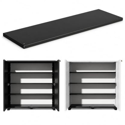 ADDOK Metal Shelf for 60 Gallon Storage Cabinet, 1 Pack Adjustable Storage Shelf 33.7" W x 10" D x 0.4" H, 44 lbs Capacity Replacement Sheves with Hardware, Black, Shelf Only Cabinet Not Included