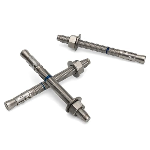1/2" x 4-1/4" Concrete Anchors (12 Pack) 1/2 inch Wedge Anchors Bolts Stainless Steel - size: 1/2"x4-1/4"