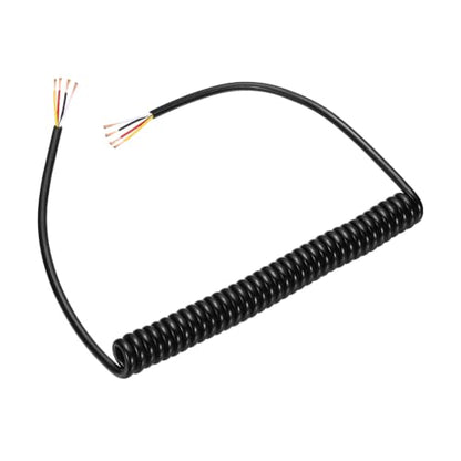 MECCANIXITY 5ft 20AWG Retractable Coiled Coil Cord 300V 105℃ 4 Conductor - size: 5ft x 20AWG, 4 Conductor