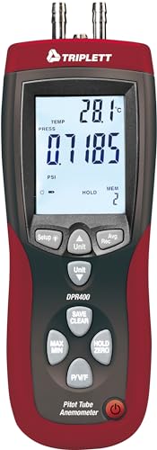 Triplett DPR400 Differential Airflow Meter/Pitot Tube Anemometer - size: DPR400, style: Standard
