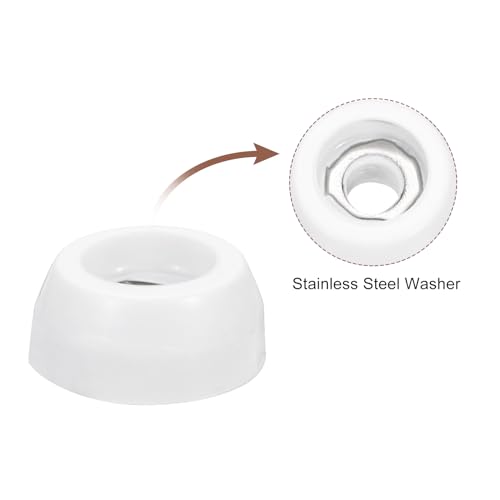 uxcell 8Pcs Rubber Bumper Feet, 0.24" H X0.43 W Round Pads with Stainless Steel Washer and Screws for Furniture, Appliances, Electronics - size: 0.24" H x0.43" W