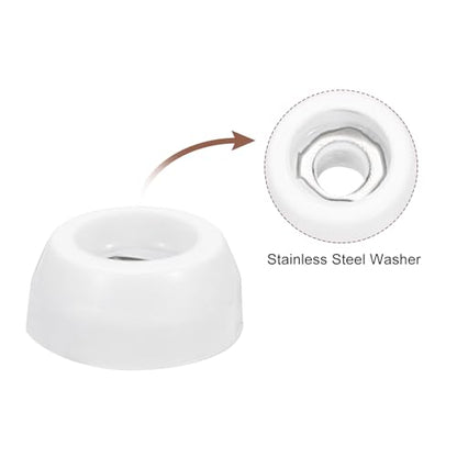 uxcell 8Pcs Rubber Bumper Feet, 0.24" H X0.43 W Round Pads with Stainless Steel Washer and Screws for Furniture, Appliances, Electronics - size: 0.24" H x0.43" W