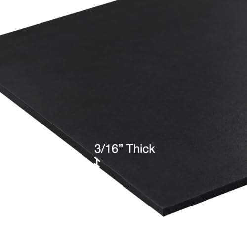 EPDM Rubber Sheet, Black, 60A, 0.187" x 36" x 36" - size: 36 x 36 x 0.187 in.