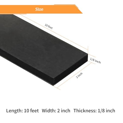 DOBTIM Solid Neoprene Rubber Strips with Adhesive Backing 1/8 (.125)" Thick x 2" Wide x 10' Long, Self Adhesive Rubber Sheets, Rolls & Strips for DIY Gaskets Crafts Pads Seals Warehouse Flooring - size: 2" X 10', style: .125" thick (Adhesive）