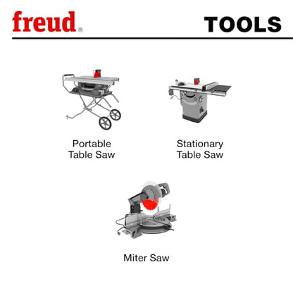 Freud P408: 8" 34T Premier Fusion General Purpose Blade for Crosscuts (3/8" to 3-1/2") & Rips (3/4" to 1-1/2") wood, laminate, veneered plywood, hardwoods & melamine. - style: Premier Fusion Saw Blade 8 inch x 34t Hi-ATB 30° 5/8 inch arbor Perma-Shield Co