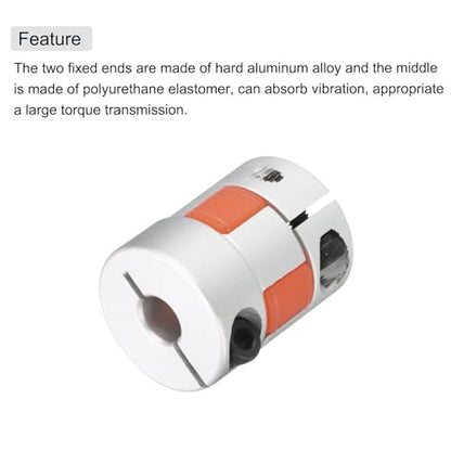 uxcell Aluminum Plum Shaft Coupling 6mm to 8mm Bore L25xD20 Flexible Coupler Joint for Machine and Servo Stepped Motor Pack of 1