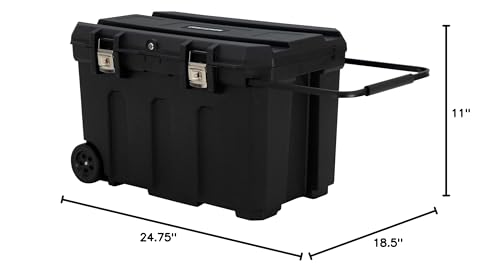 CRAFTSMAN 37-in. Rolling Tool Box with Wheels, Black, Plastic, Lockable (CMST37025) - style: 50 gallon Chest