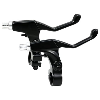 Bike Brake Lever Set for V-Brake, Universal Aluminum Alloy Bicycle Brake Handles with Return Spring, 2-3 Finger Design, Compatible with Mountain Bike,City Bike and Kids Bike, Black, 1 Pair