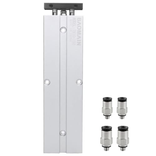 BAOMAIN Double Rod Pneumatic Air Cylinder TN10x100 10mm Bore 100mm Stroke - style: Stroke 100 mm(3.93 inch)