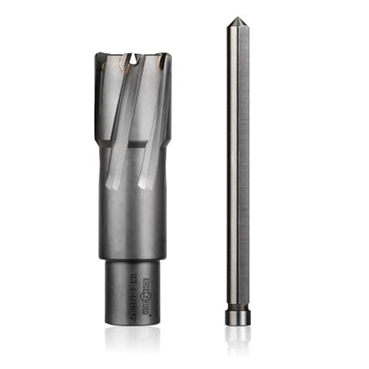ANGELSWORD TCT Annular Cutter Diameter 1-1/16", Cutting Depth 2" Tungsten Carbide Tipped, Mag Drill Bits Kit for Magnetic Drill Press, with One 5/16"*4" Pilot Pin - size: K. 27mm(1-1/16"), style: TCT 2" Cut Depth