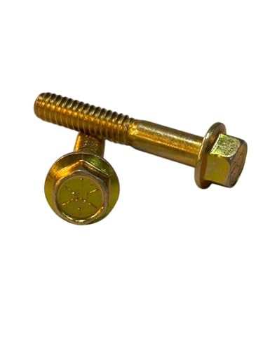 (100 Pieces) 1/4-20x1 1/2" Grade 8 Hex Flange Bolts Screws UNC Coarse Partial Threads Zinc Yellow Trivalent