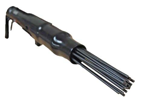 SLAIR 18" Pneumatic Needle Scaler - 5000 BPM with 19 Heat-Treated Needles, Removes Paint, Rust & Welding Slag - Adjustable Bayonet Lock, 1/4" NPT Air Inlet (Includes Oil Can & Connector, Model XX558)