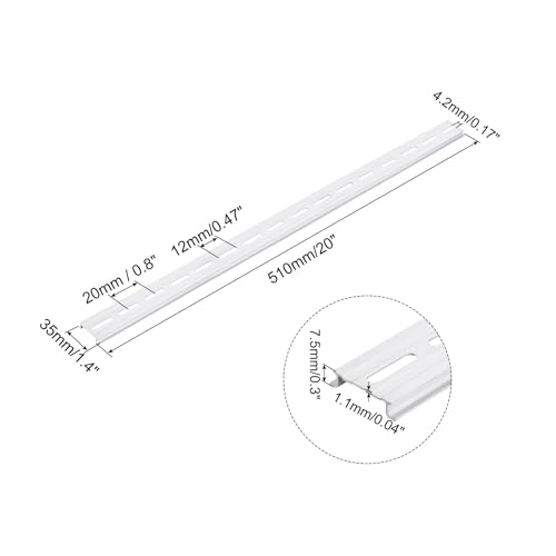 MECCANIXITY DIN Rail Slotted Aluminum Mounting Guide 20 Inch x 1.4 Inch x 0.3 Inch for Equipment Installation Pack of 5 Pcs - size: 20 Inch x 1.4 Inch