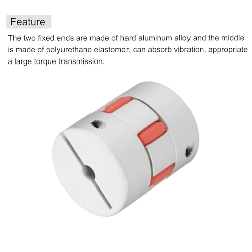 uxcell Aluminum Plum Shaft Coupling 5mm to 7mm Bore L35xD30 Coupler Joint