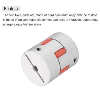 uxcell Aluminum Plum Shaft Coupling 5mm to 7mm Bore L35xD30 Coupler Joint