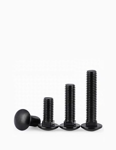 4pcs M8 x 100 mm Black Carriage Bolt Coach Bolt,Stainless Steel Round Head Square Neck Flange Screw Bolts