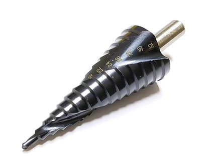 4-32mm M35 Material HSS Triangular Shank Spiral Step Bit TiAlN Coated Black Step Drill Bit Power Tools, for Metal, Stainless Steel, Aluminum, Wood, Plastic - size: 4-32