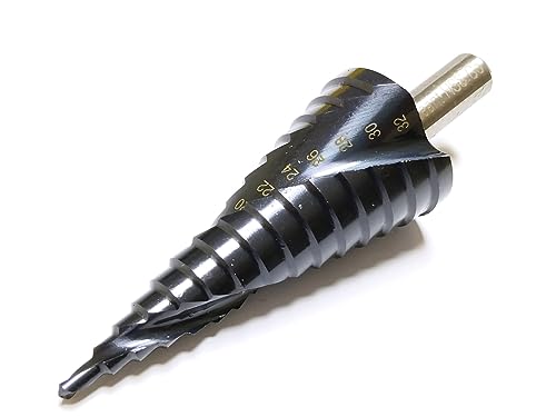 4-32mm M35 Material HSS Triangular Shank Spiral Step Bit TiAlN Coated Black Step Drill Bit Power Tools, for Metal, Stainless Steel, Aluminum, Wood, Plastic - size: 4-32
