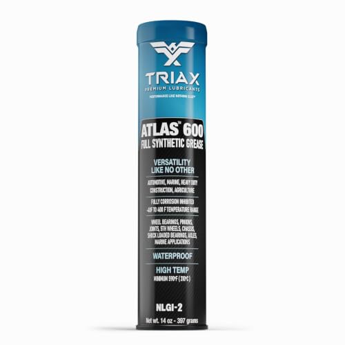 TRIAX Atlas 600 Grease, Full Synthetic, Super Duty Grease, Ultra-Heavy Duty, Marine, All Types of Bearings, Joints, Drive Drain, Waterproof, 5th Wheel, 40F Low Temp (1 Tube - 14 Oz) - size: 1 Tube
