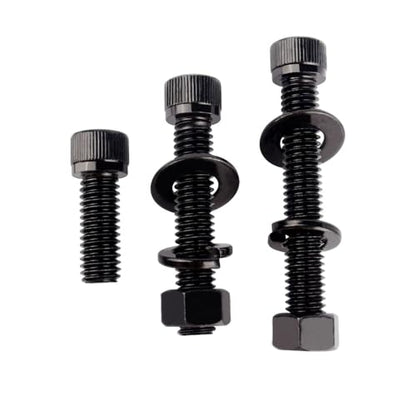 1/2-13 x 3 Socket Head Cap Screws Allen Hex Bolts with Hex Nuts and Flat & Lock Washers, 304 Stainless Steel Machine Thread, 4Sets Black - color: Black, size: 1/2-13 x 3" (4Sets)