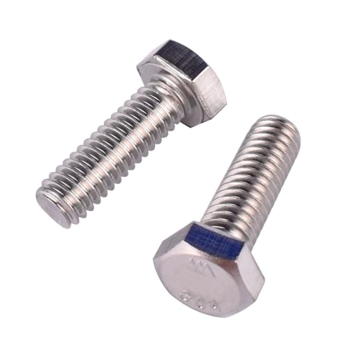 3/8-16 x 2-1/2" Hex Bolt (1/2" to 3" Available),External Hex Head Screw, Fully Threaded, 304 Stainless Steel 18-8, 5Pcs - size: 3/8-16 x 2-1/2" (5Pcs)