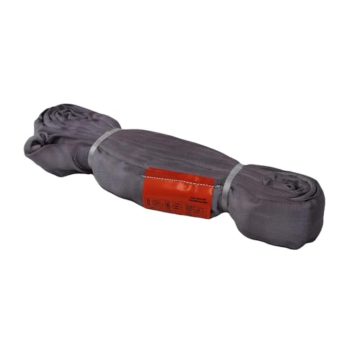 ATERET Powerlift Grey Polyester Endless Round Sling - 16 Feet Length, 10,600 lb. Vertical Capacity, 21,200 lbs Basket - Heavy Duty Poly Lifting Sling - color: 04 Grey - Vertical Capacity 10,600 lbs, size: 16FT