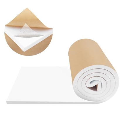 FONUNO Neoprene Foam Padding with Adhesive Closed Cell Foam, White - color: White, size: 12" Wide x 59" Long x 1/2" Thick