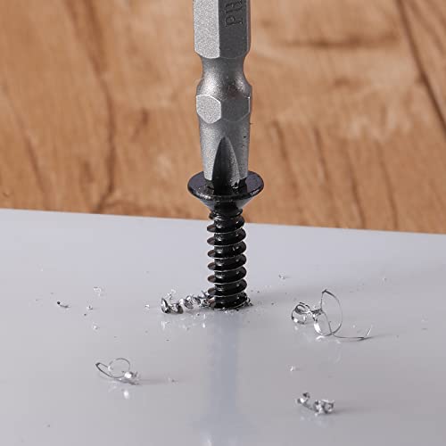 #10 x 2 Sheet Metal Screws 100Pcs 410 Stainless Steel Flat Head Fast Self Tapping Screws Black Oxide by SG TZH - size: #10 x 2"
