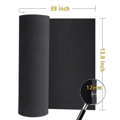 Black Eva Foam Sheets roll, Premium eva Craft Foam 12mm Thick, 13.9" x 39", High Density 86kg/m3 for Halloween Cosplay Costume, Crafts, DIY Projects by MEARCOOH - color: Black, size: Thickness-12mm