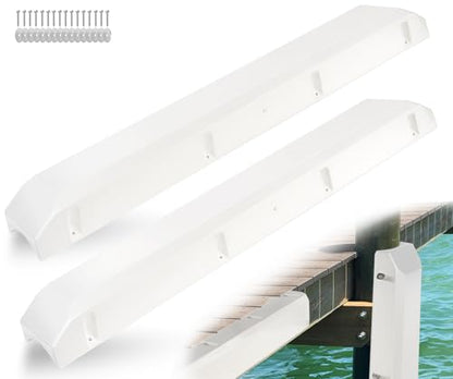 Boat Dock Bumpers for Edge/Piling,Dock Bumpers for Post/Pylon/Straight Edge - style: 2Pack-White