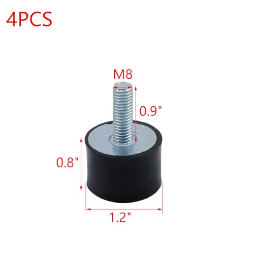 MY MIRONEY 4PCS 30 x 20mm Rubber Isolator Mounts with M8 x 23mm Studs - size: M8 x 23mm;30 x 20mm (Single Studs)