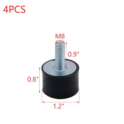 MY MIRONEY 4PCS 30 x 20mm Rubber Isolator Mounts with M8 x 23mm Studs - size: M8 x 23mm;30 x 20mm (Single Studs)