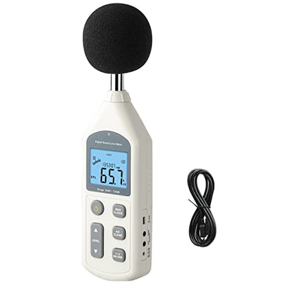 Decibel Meter, Professional Sound Level Meter with Backlight Display, USB Available SPL Meter 30 to 130dB, EC651 & ANSI S1.4 Standards A/C Weighted Sound Meter, Noise Meter with Records to 4700 - color: USB Version