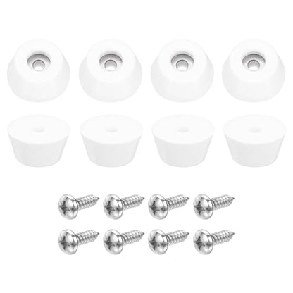 uxcell 8Pcs Rubber Bumper Feet, 0.59" H x1.18 W Round Pads with Stainless Steel Washer and Screws for Furniture, Appliances, Electronics - size: 0.59" H x1.18" W