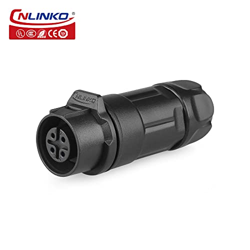 CNLINKO LP-12 IP68 Industrial Waterproof Connector Quick Plug Circular Connector PBT Plastic Shell Aviation Connector M12 2-8 Pin Male Plug and Female Plug (4 Pin) - size: 4-Pin, style: Polymer Housing Kit
