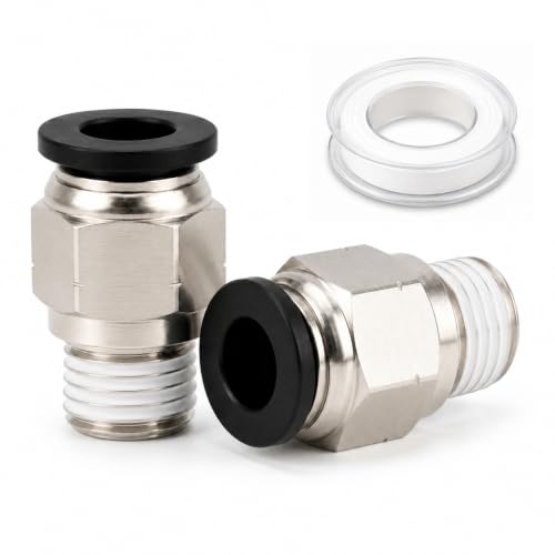 Unykora 3/8" OD x 1/4" NPT Pneumatic Push to Connect Fittings, 20-Pack - size: 3/8"OD x 1/4" NPT