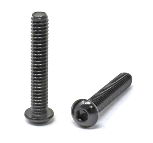 iexcell 25 Pcs 1/4-20 x 1-1/2" Stainless Steel 304 Hex Socket Button Head Cap Screws Bolts, Black Oxide Finish, with Hex Key Spanner - size: 1/4-20 x 1-1/2"